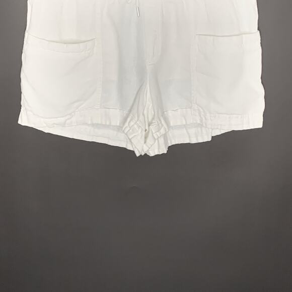 Athleta 14 Womens White Cabo Linen 4" Short Drawstring Pull On Breathable - Picture 6 of 11